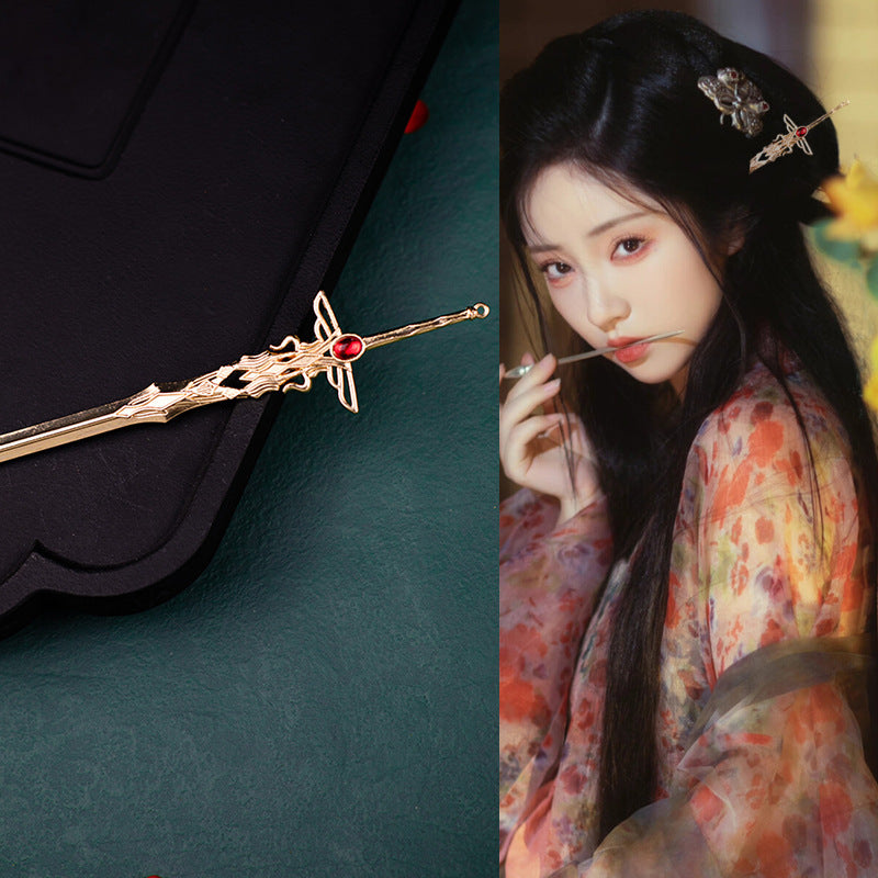 Ancient Style Han Chinese Clothing Handmade Updo Alloy Hairpin Hairpin