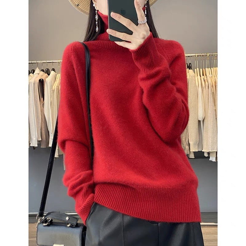 Women's Turtleneck Autumn And Winter Thickening Inner Wear Base Cashmere Sweater Sweater