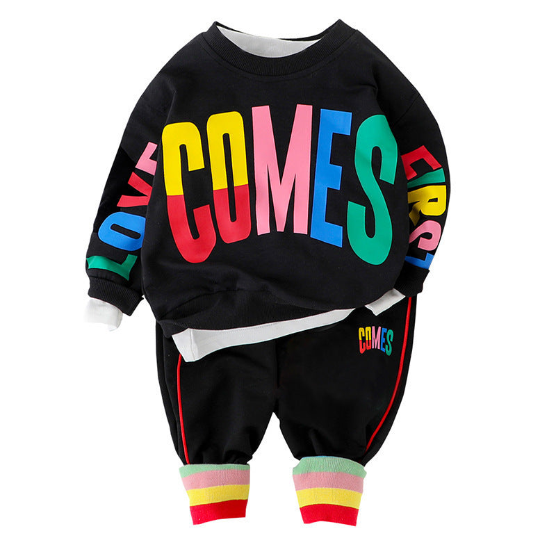 Color letters printing on boys sports hedging clothes