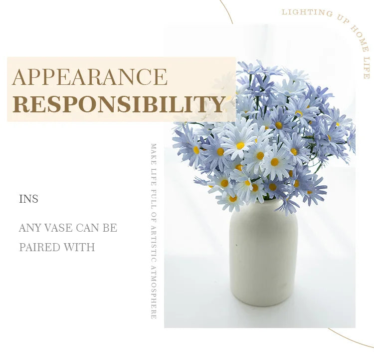 1Pc Artificial Simulation Flowers Handheld Silk Chrysanthemum Wedding Bridal Bouquets Home Vase Outdoor Garden Festival Diy Gift