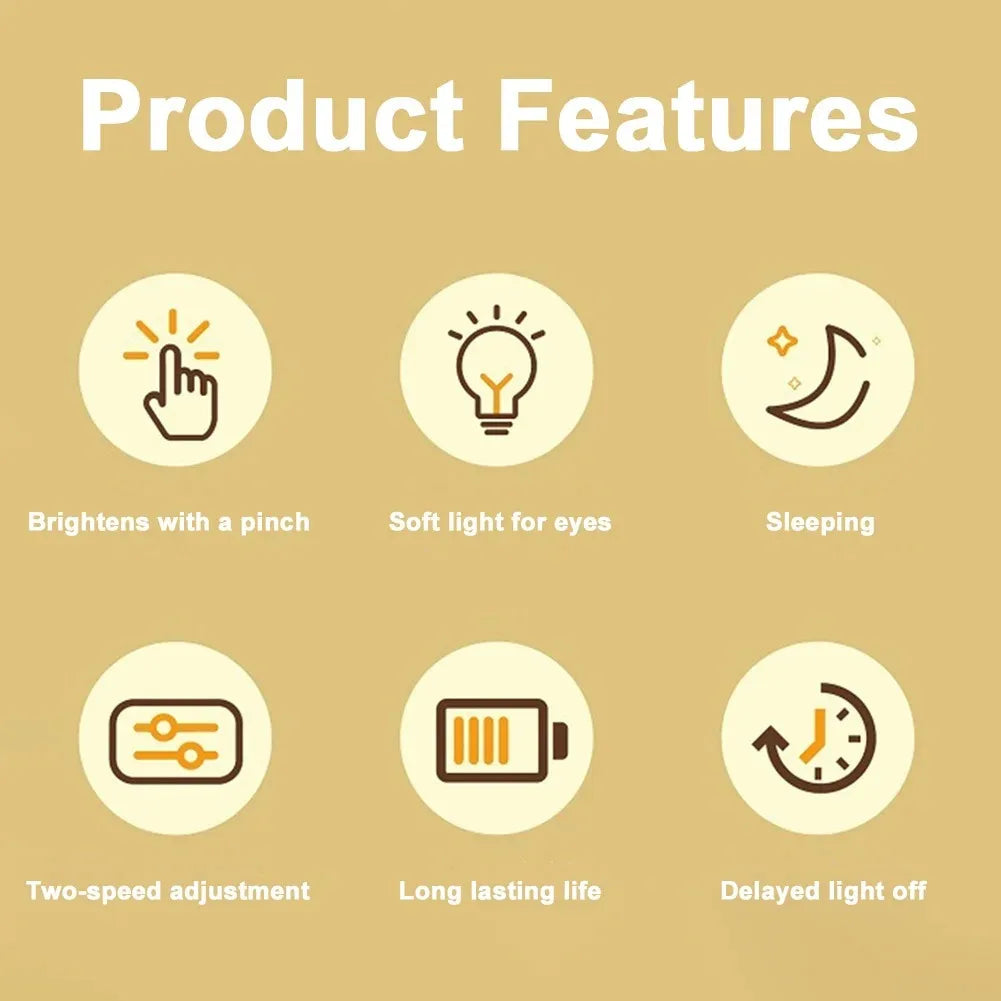 Cute Capybara Night Light Novelty Dimmable Nursery Nightlight Rechargeable Touch Lamp Silicone Pat Lamp for Kids Room Decor