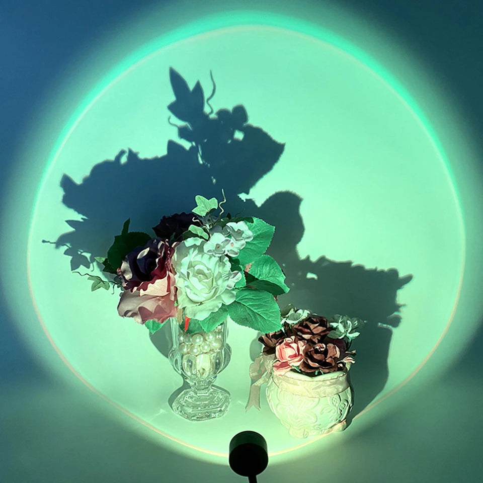 Lampada LED al tramonto USB con spedizione diretta senza marchio di scelta, proiettore di luce notturna al neon arcobaleno, illuminazione da parete per fotografia