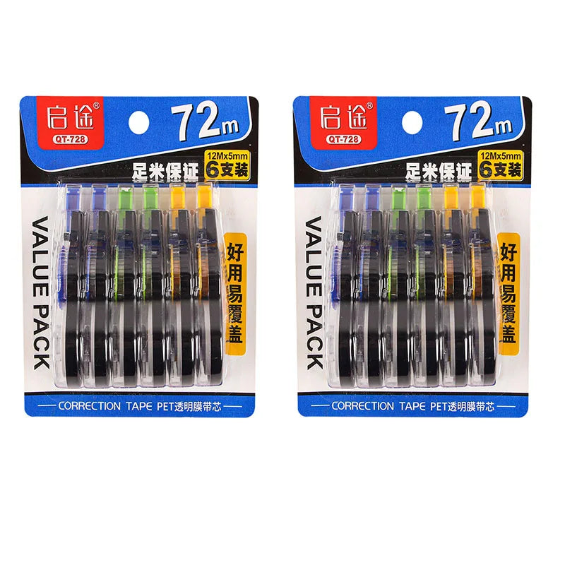 6PCS Corrector Tape Ribbon Corrector Putty Corrective Tape Kawaii Stationery Sweet Things for School XZD02