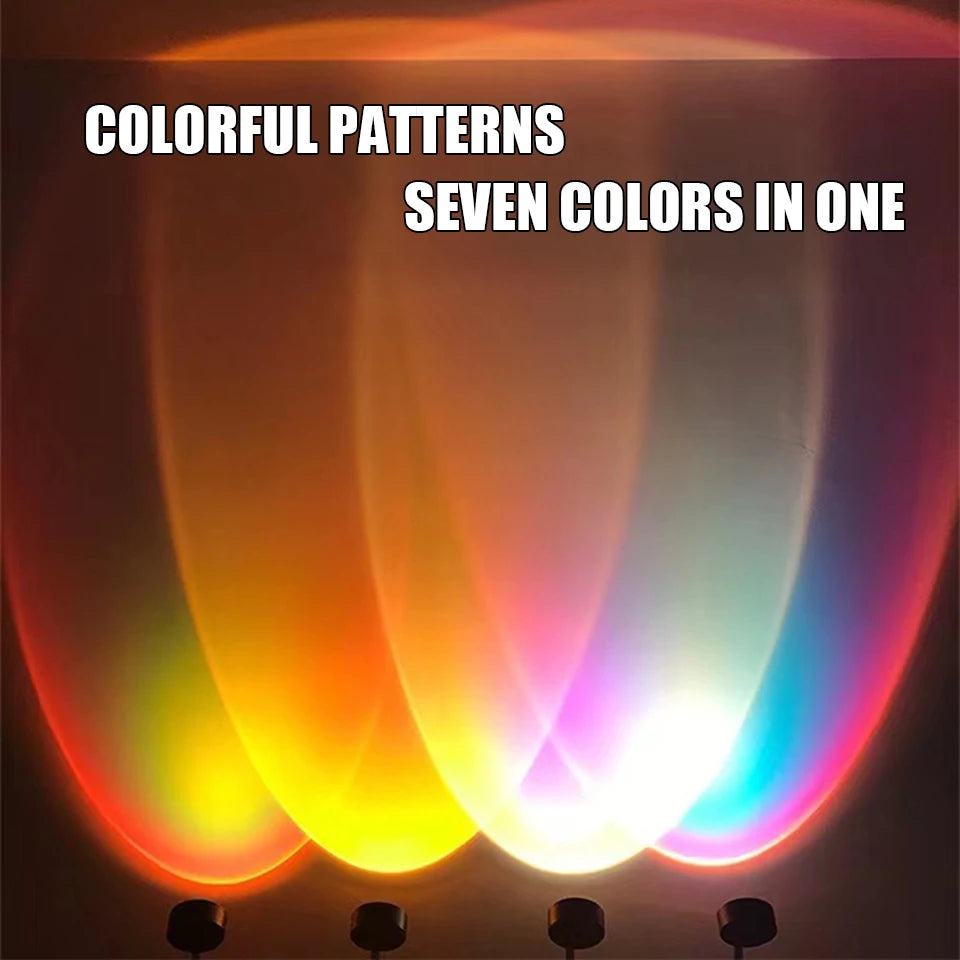 Lampada LED al tramonto USB con spedizione diretta senza marchio di scelta, proiettore di luce notturna al neon arcobaleno, illuminazione da parete per fotografia