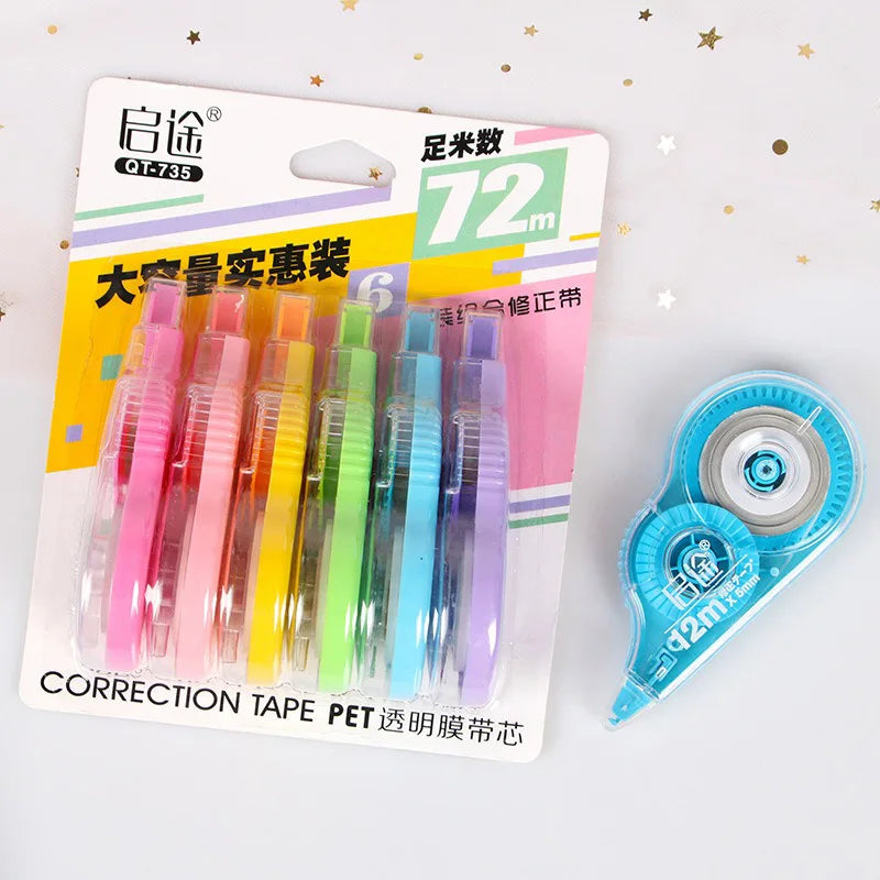 6PCS Corrector Tape Ribbon Corrector Putty Corrective Tape Kawaii Stationery Sweet Things for School XZD02
