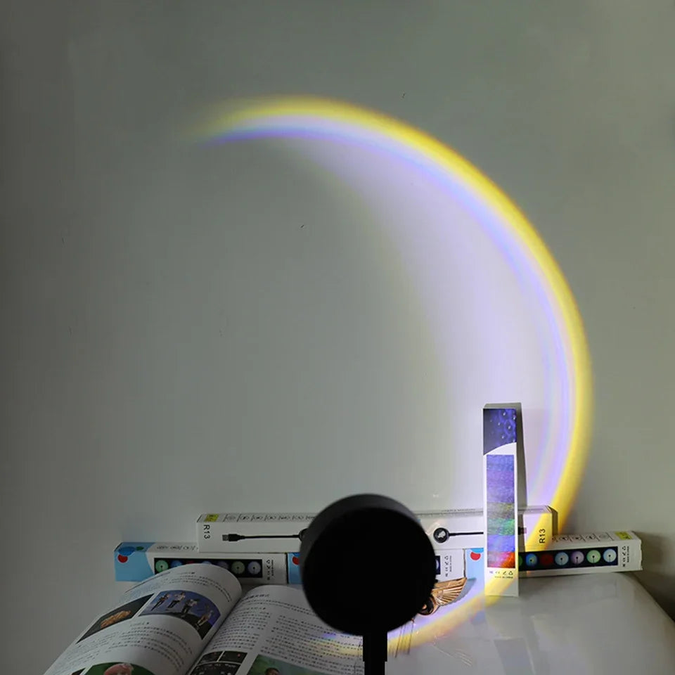 Lampada LED al tramonto USB con spedizione diretta senza marchio di scelta, proiettore di luce notturna al neon arcobaleno, illuminazione da parete per fotografia