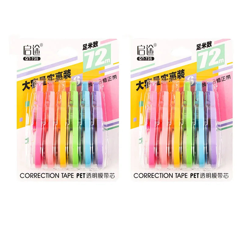 6PCS Corrector Tape Ribbon Corrector Putty Corrective Tape Kawaii Stationery Sweet Things for School XZD02