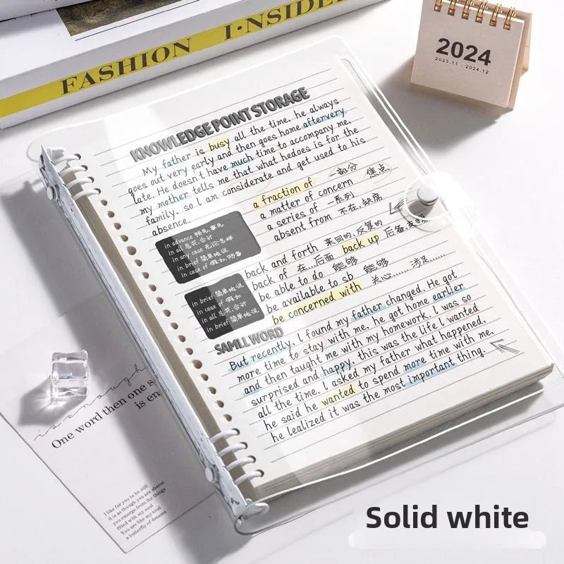 Spiral Notebook 120Pages A5 Loose Detachable Coil Notebook PVC Waterproof Cover Simple Student Notepad School Supplies
