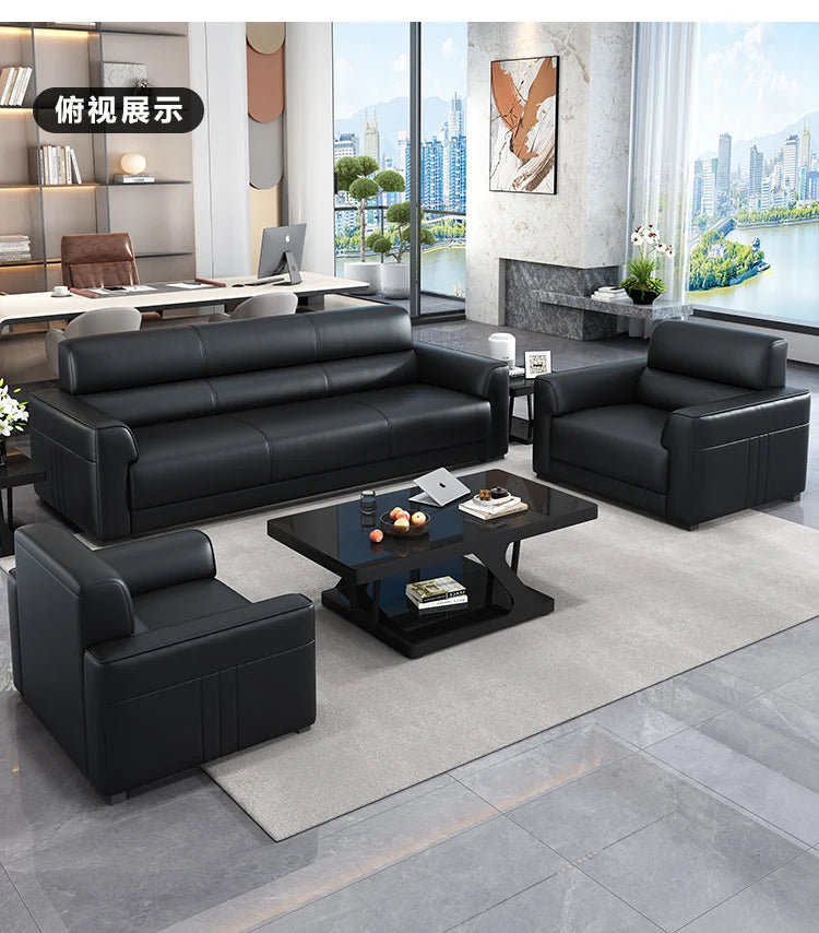 Office Sofa Is Simple, Modern Boss Business Reception, Small Three-person Sleeping Sofa Coffee Table