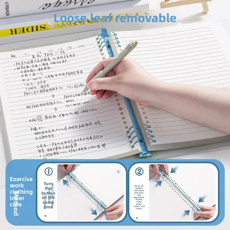 Spiral Notebook 120Pages A5 Loose Detachable Coil Notebook PVC Waterproof Cover Simple Student Notepad School Supplies