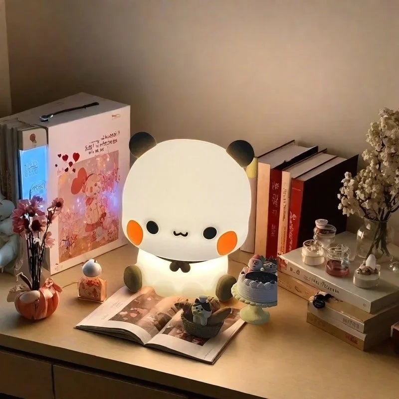 Panda Pat Led Luce notturna Bubu e Dudu Simpatico animale Cartone animato Lampada per bambini Comodino Camera da letto Soggiorno Decorativo Orso Kawaii Gi
