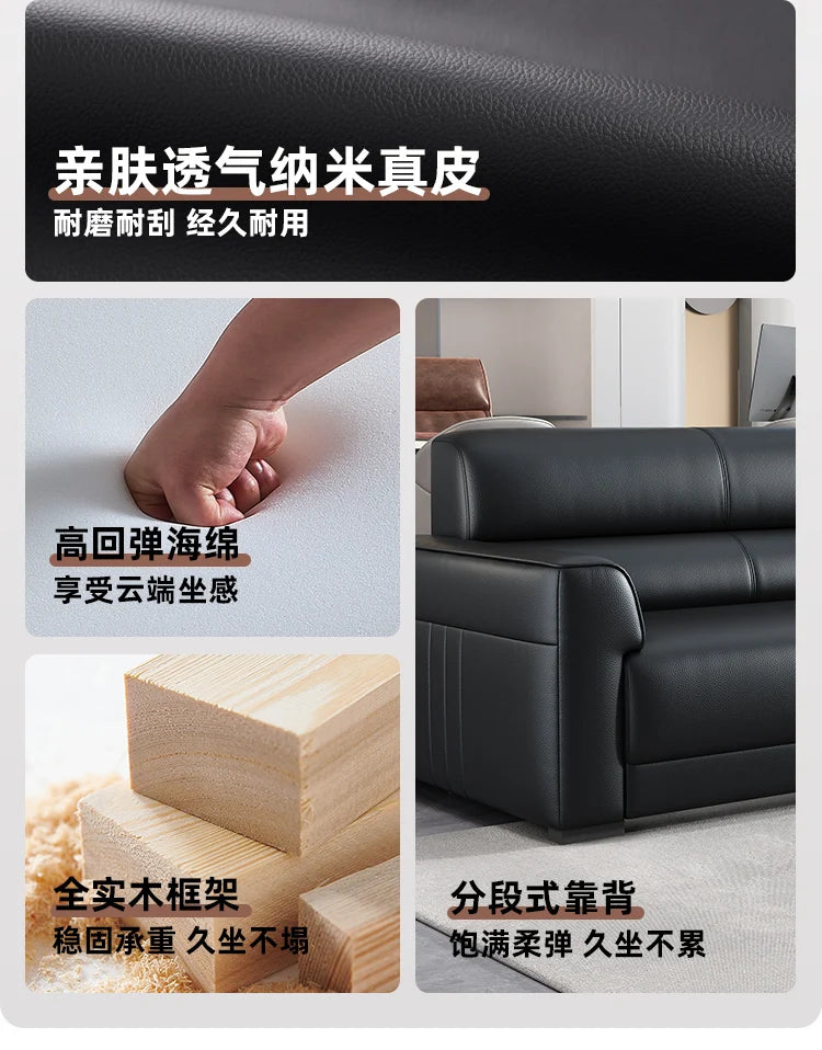 Office Sofa Is Simple, Modern Boss Business Reception, Small Three-person Sleeping Sofa Coffee Table