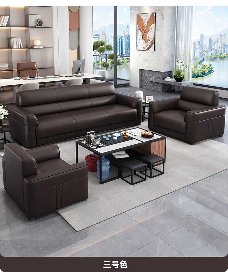 Office Sofa Is Simple, Modern Boss Business Reception, Small Three-person Sleeping Sofa Coffee Table
