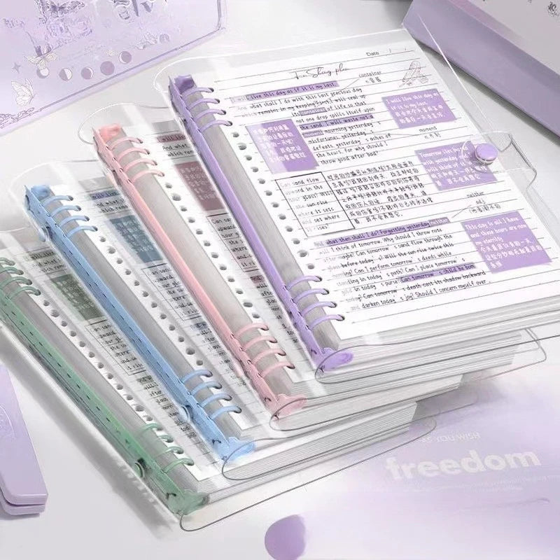 120Pages A5 Loose Spiral Notebook Detachable Coil Notebook PVC Waterproof Cover Simple Student Notepad School Supplies