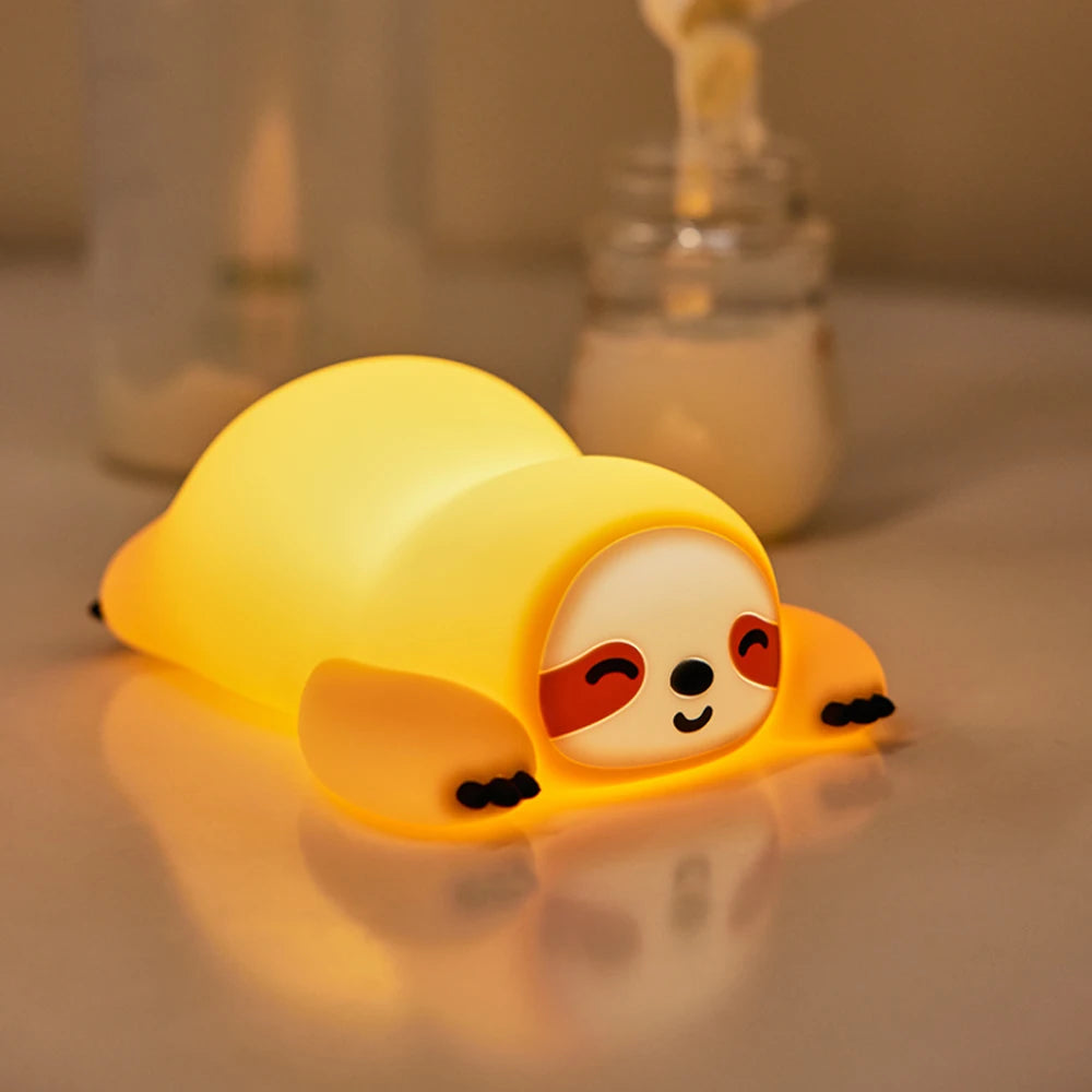 Cute Silicone Squishy Night Lamp Fox Rabbit Dimmable Nursery Nightlight Rechargeable Timing Bedside Table Lamp With Touch Sensor