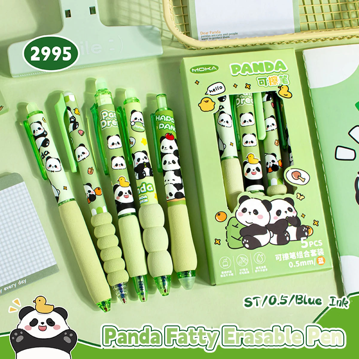 Cute Capybara Animal Gel Pens Erasable & Refillable Ink Pens Smudge-Free Writing for School Office Supplies Stationery Gifts