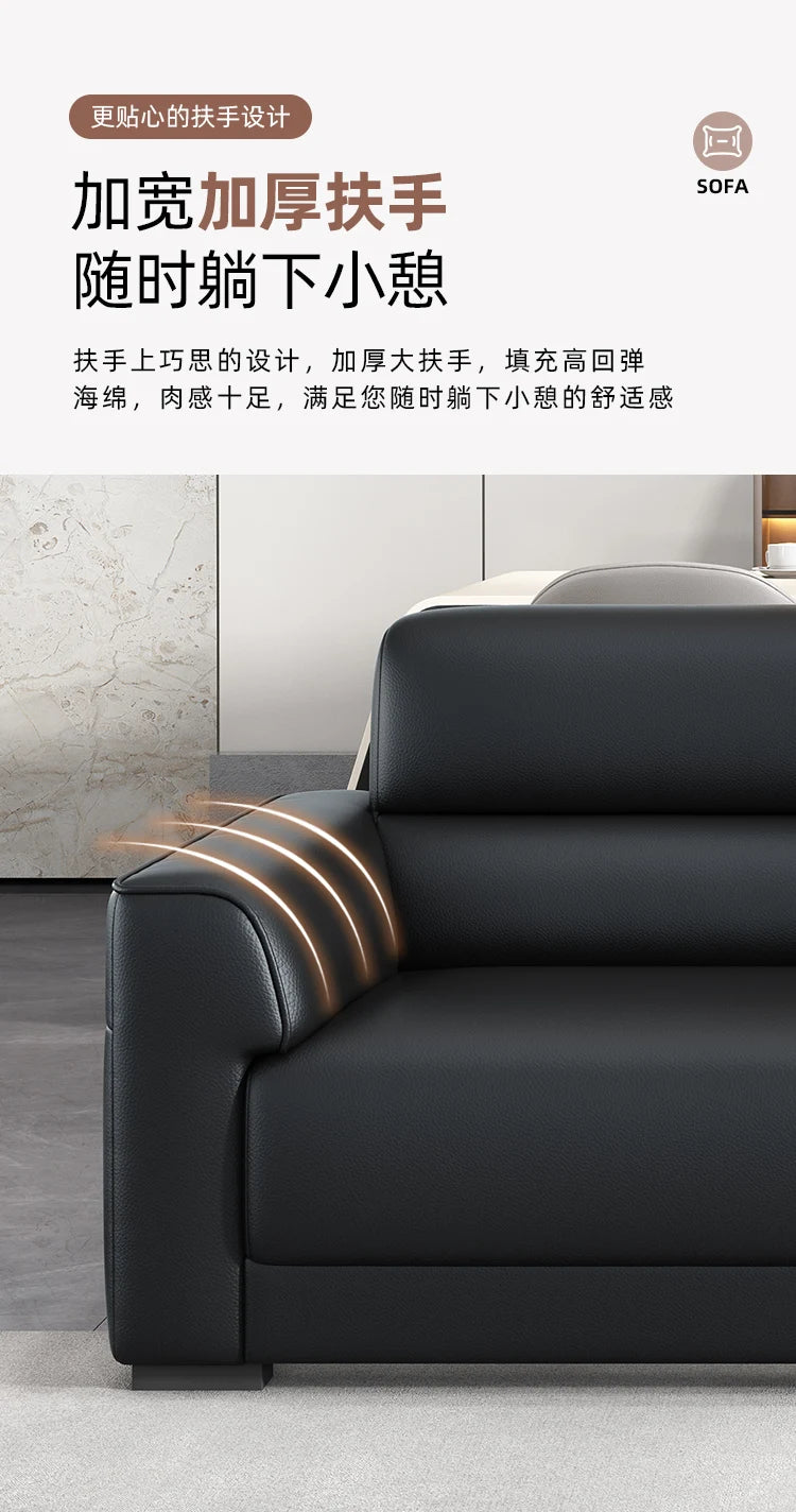 Office Sofa Is Simple, Modern Boss Business Reception, Small Three-person Sleeping Sofa Coffee Table