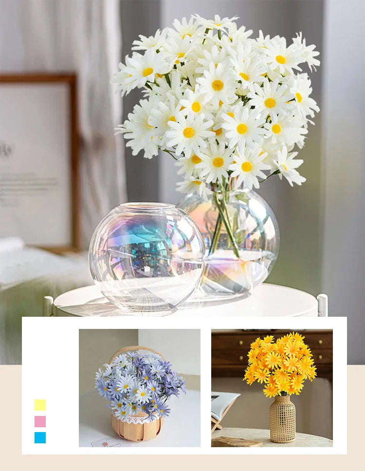 1Pc Artificial Simulation Flowers Handheld Silk Chrysanthemum Wedding Bridal Bouquets Home Vase Outdoor Garden Festival Diy Gift