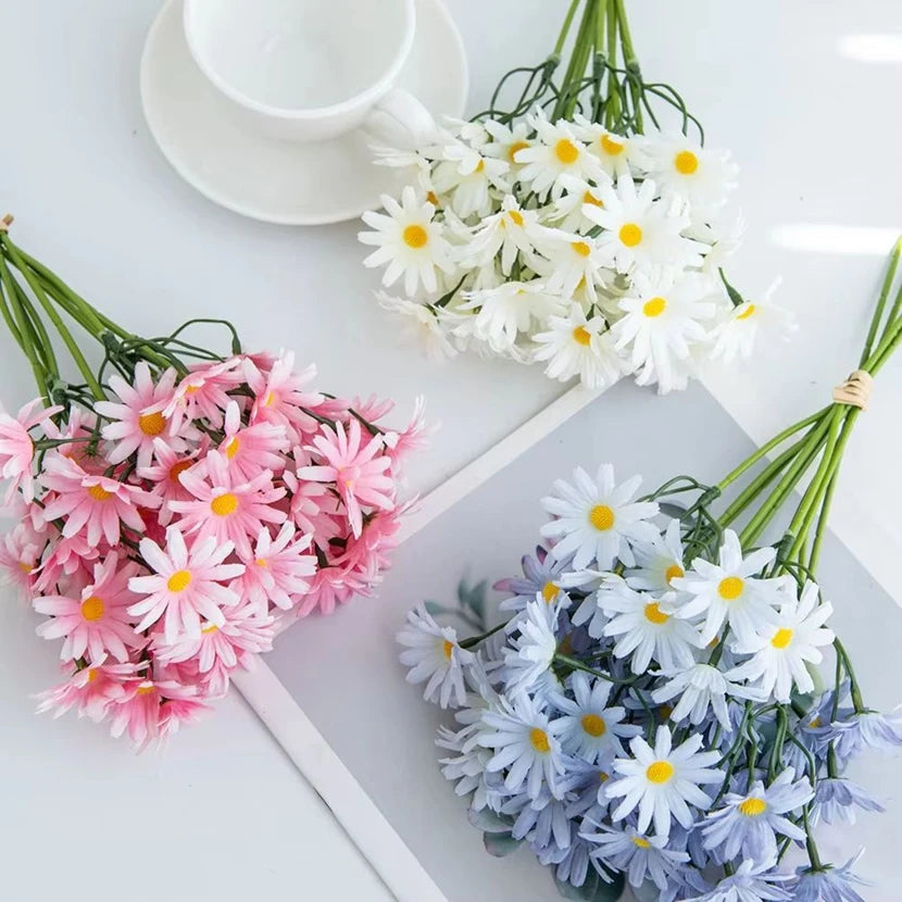 1Pc Artificial Simulation Flowers Handheld Silk Chrysanthemum Wedding Bridal Bouquets Home Vase Outdoor Garden Festival Diy Gift