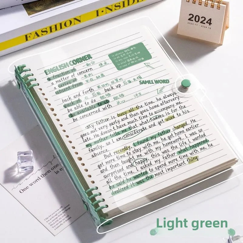 120Pages A5 Loose Spiral Notebook Detachable Coil Notebook PVC Waterproof Cover Simple Student Notepad School Supplies