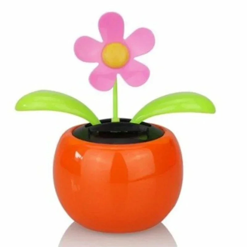 Unique Apple-Shaped Solar Flower Car Decoration Vibrant Swinging Sunflower Dancer Auto Office Home Decoration Accessories