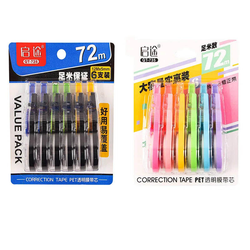 6PCS Corrector Tape Ribbon Corrector Putty Corrective Tape Kawaii Stationery Sweet Things for School XZD02