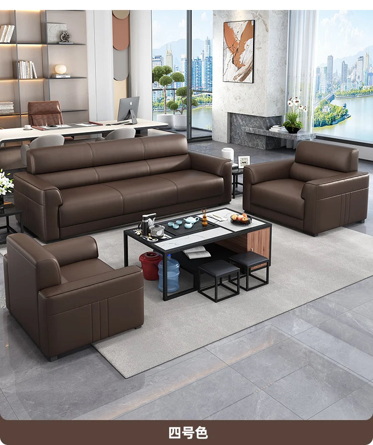 Office Sofa Is Simple, Modern Boss Business Reception, Small Three-person Sleeping Sofa Coffee Table