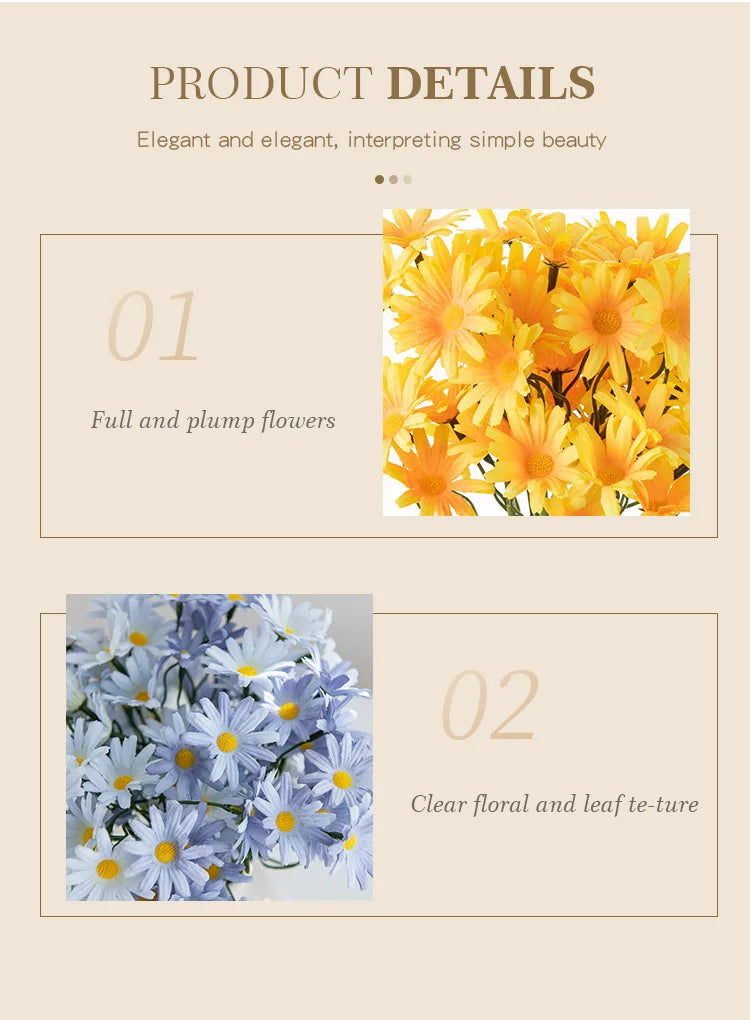 1Pc Artificial Simulation Flowers Handheld Silk Chrysanthemum Wedding Bridal Bouquets Home Vase Outdoor Garden Festival Diy Gift