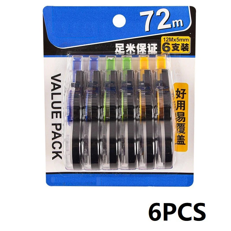 6PCS Corrector Tape Ribbon Corrector Putty Corrective Tape Kawaii Stationery Sweet Things for School XZD02